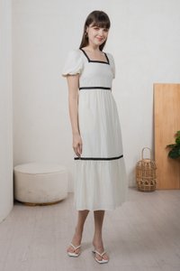 Vanilla Contrast Maxi Dress In ivory