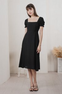 Montana Textured Midi Dress In Black