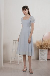 Montana Textured Midi Dress In Ice Blue (XS)