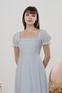 Montana Textured Midi Dress In Ice Blue (XS)