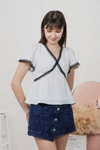 Lancie Lace Babydoll Top In White