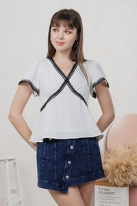 Lancie Lace Babydoll Top In White