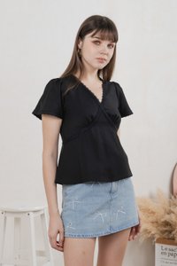 Lancie Lace Babydoll Top In Black (XS)
