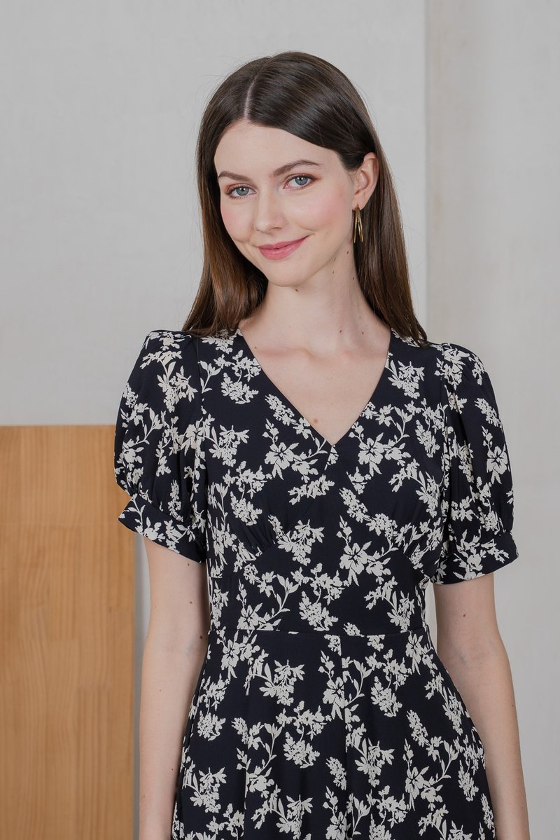 Muse Garden Prints Romper In Black