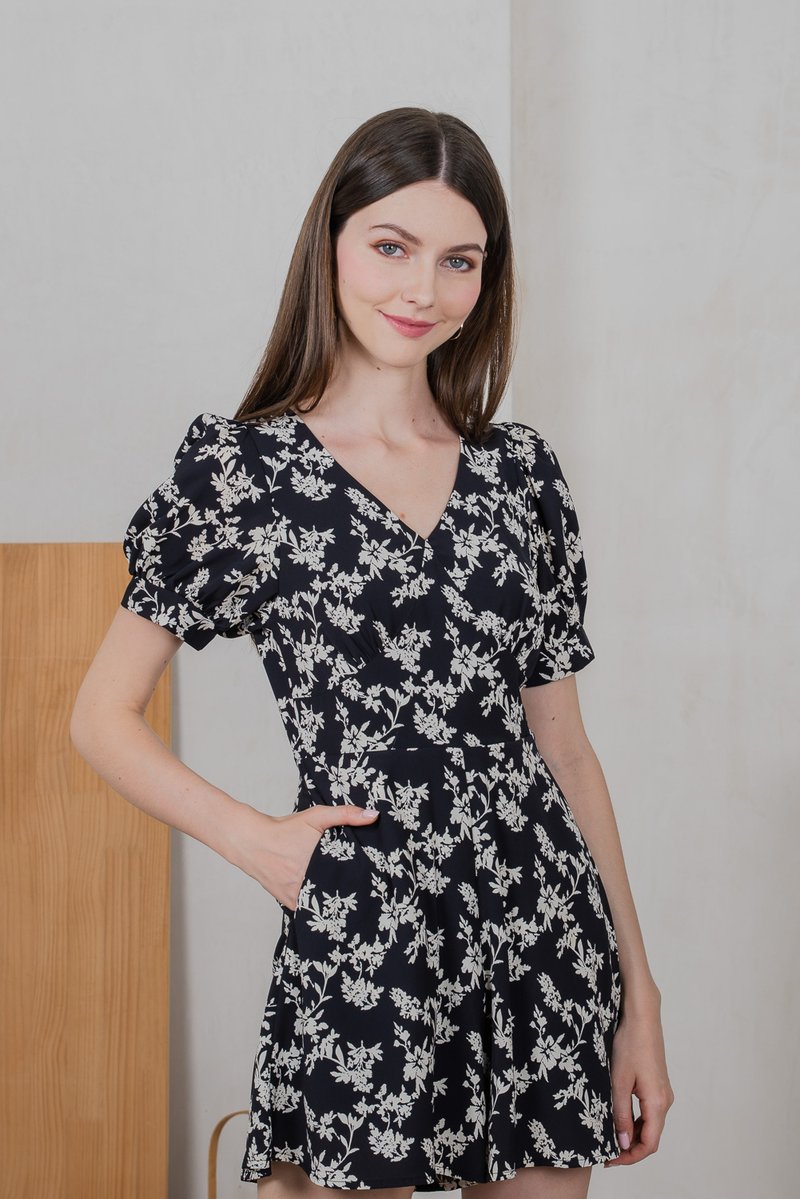 Muse Garden Prints Romper In Black