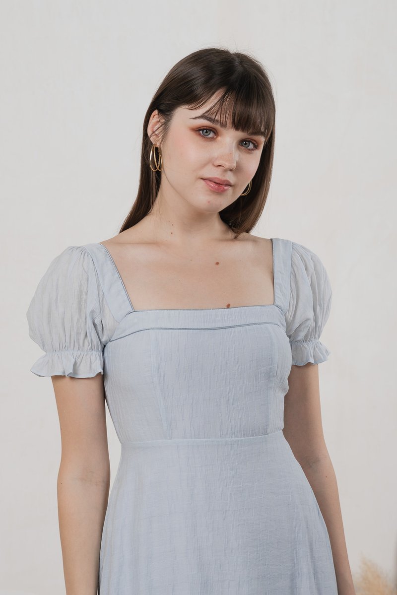 Montana Textured Midi Dress In Ice Blue (XS)