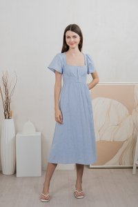 Tae Broderie Maxi Dress In Powder Blue