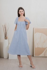 Tae Broderie Maxi Dress In Powder Blue