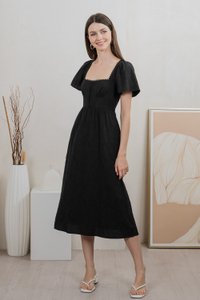 Tae Broderie Maxi Dress In Black