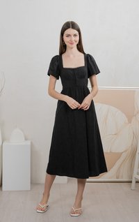 Tae Broderie Maxi Dress In Black