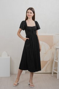 Tae Broderie Maxi Dress In Black