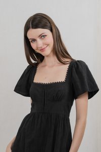Tae Broderie Maxi Dress In Black