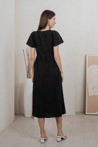 Tae Broderie Maxi Dress In Black