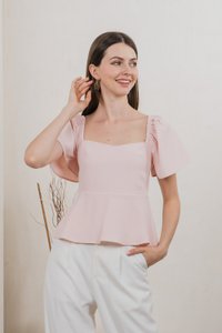 Prudence Flare Sleeve Top In Light Pink (XS)