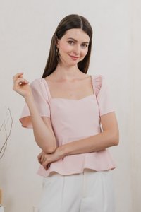Prudence Flare Sleeve Top In Light Pink (XS)