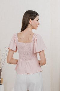 Prudence Flare Sleeve Top In Light Pink (XS)