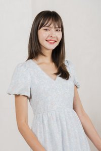 Camelia Floral Empire Waist Midi Dress(XL)