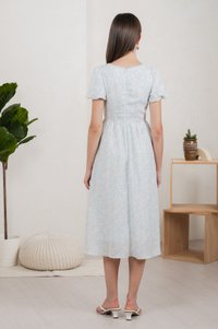 Camelia Floral Empire Waist Midi Dress(XL)