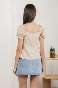 Phaedra Pintuck Ribbon Top In Sand