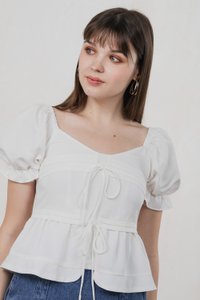 Reef Pintuck Ribbon Top In White