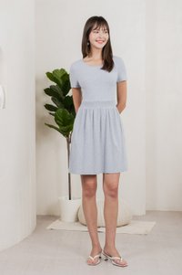 Whisper Smocked Waist Cotton Dress In Grey (XXL)