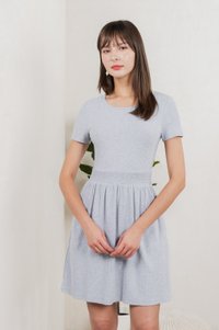 Whisper Smocked Waist Cotton Dress In Grey (XXL)