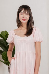 Maple Sweetheart Textured Midi Dress In Pink (XS)
