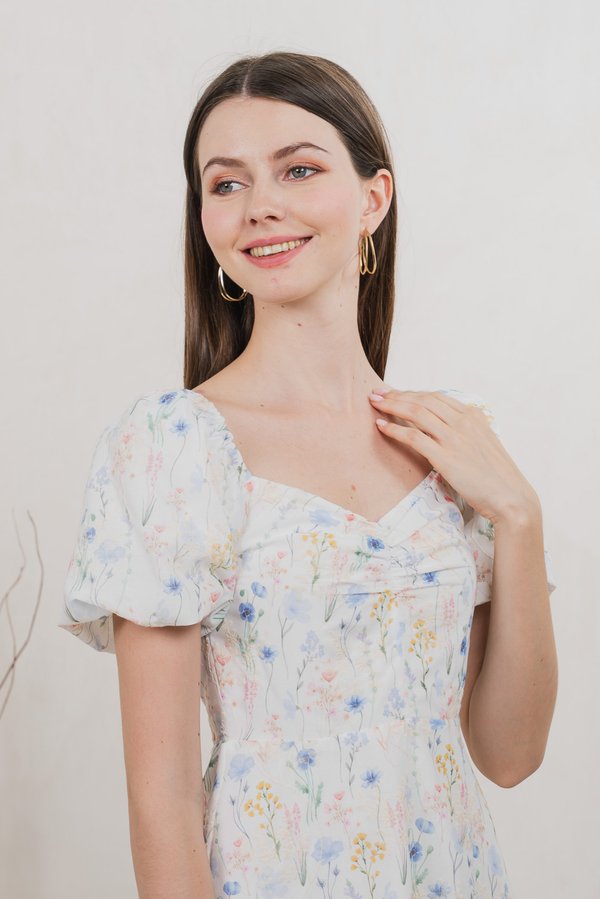 Symphony Floral Sweetheart Midi Dress (XS)