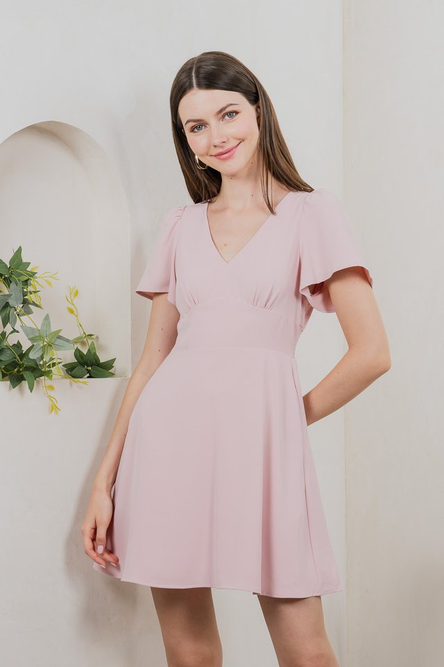 Kalisee Empire Waist Dress In Pink