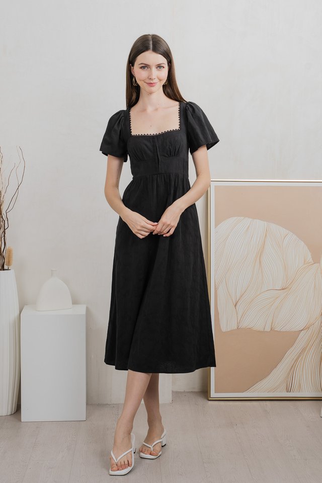 Tae Broderie Maxi Dress In Black