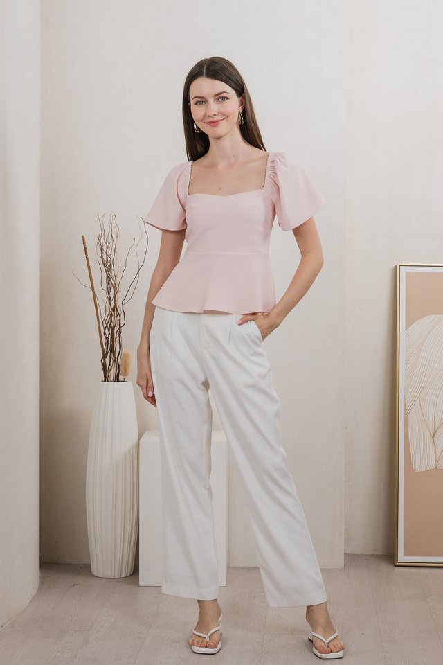 Prudence Flare Sleeve Top In Light Pink