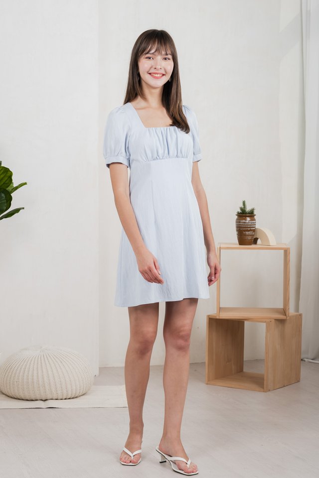 Winslet Ruched Dress In Blue
