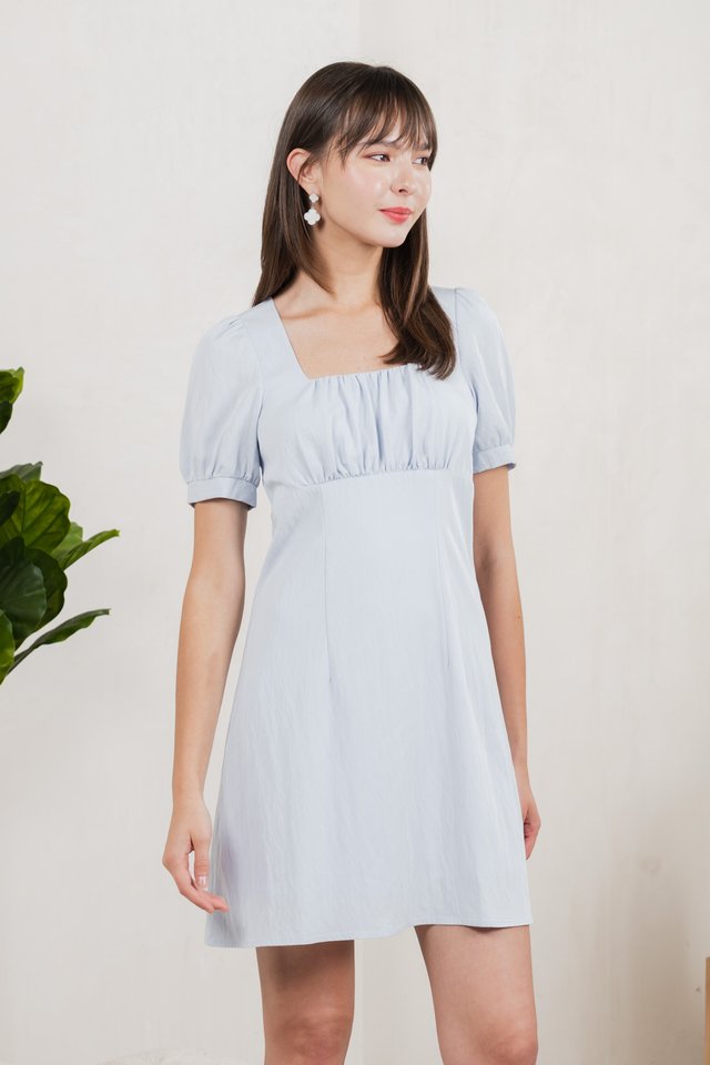 Winslet Ruched Dress In Blue