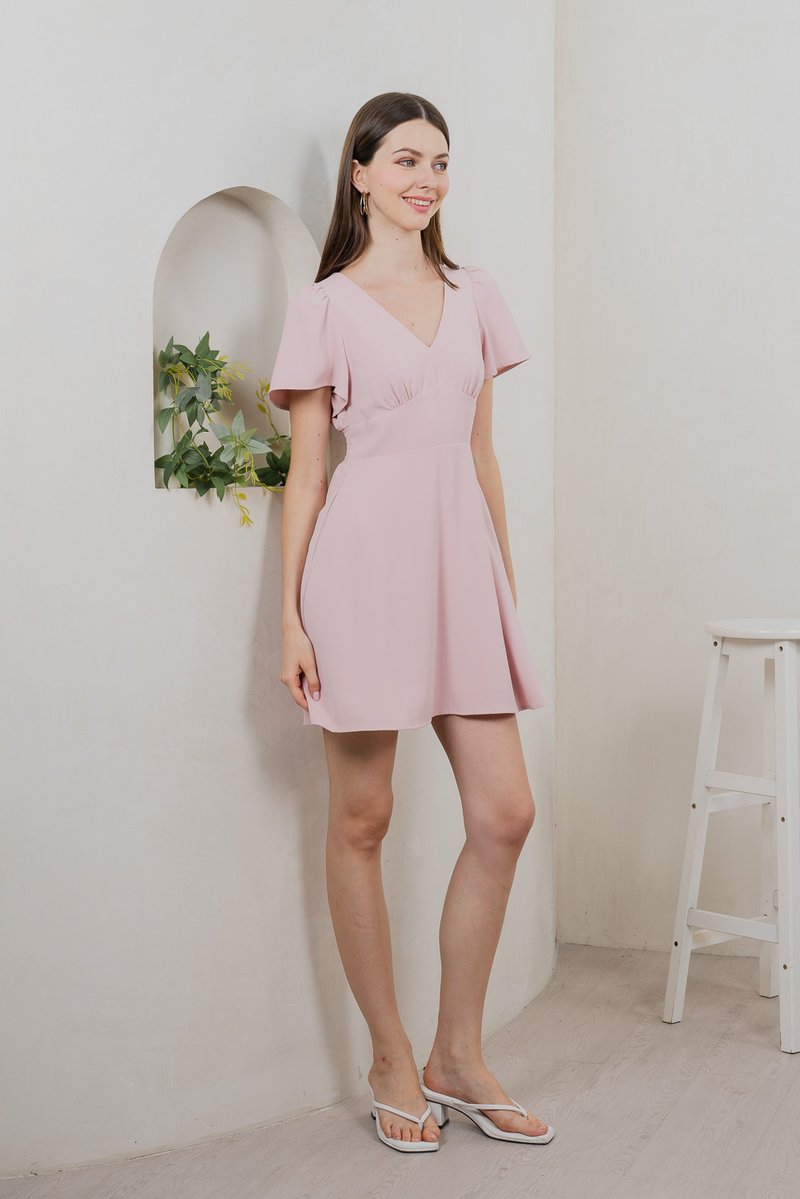 Kalisee Empire Waist Dress In Pink (L)
