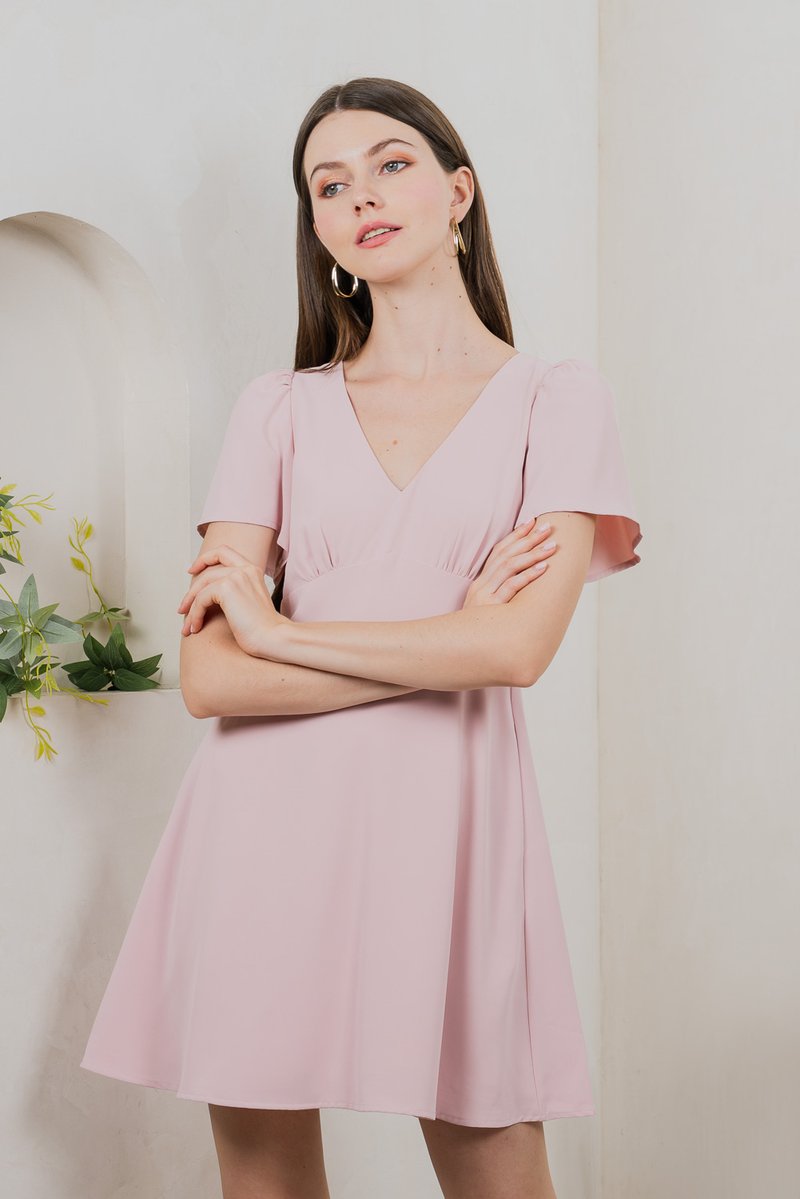 Kalisee Empire Waist Dress In Pink (L)