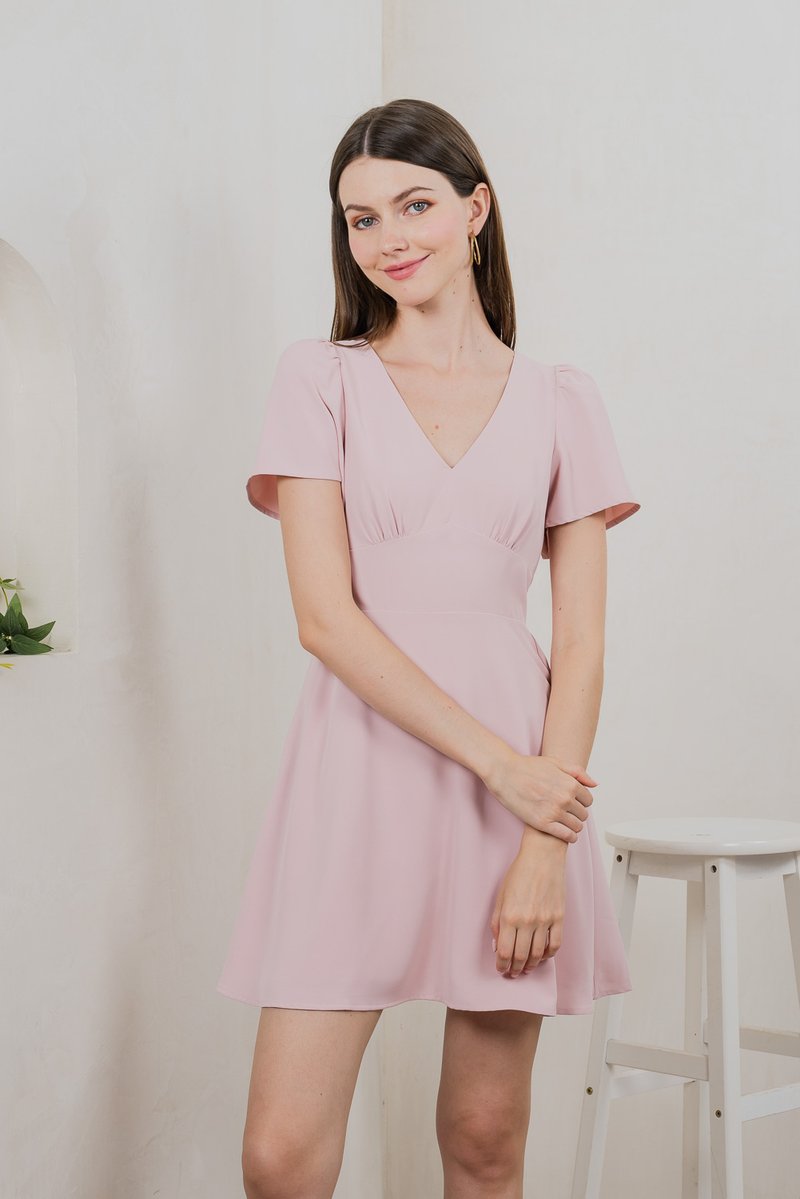 Kalisee Empire Waist Dress In Pink (L)