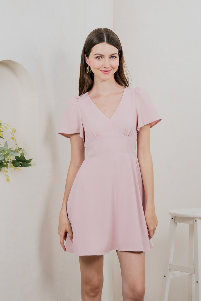 Kalisee Empire Waist Dress In Pink (L)