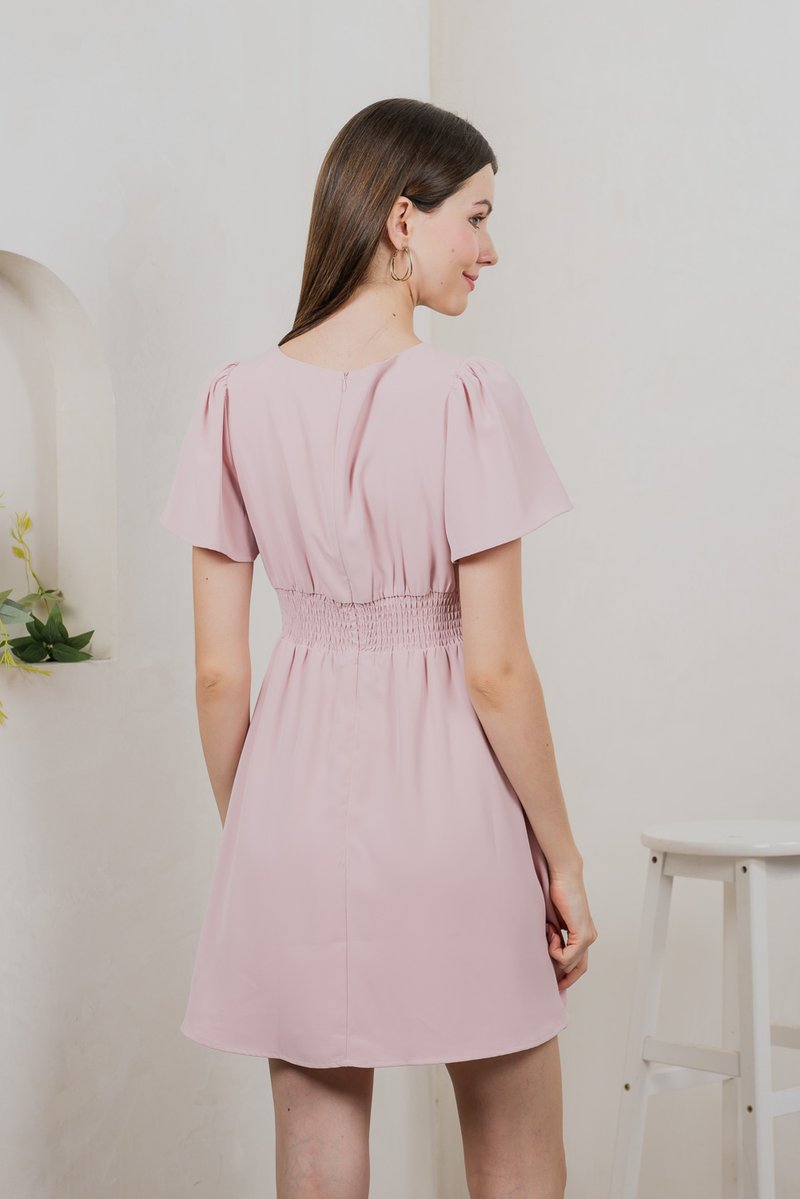 Kalisee Empire Waist Dress In Pink (L)