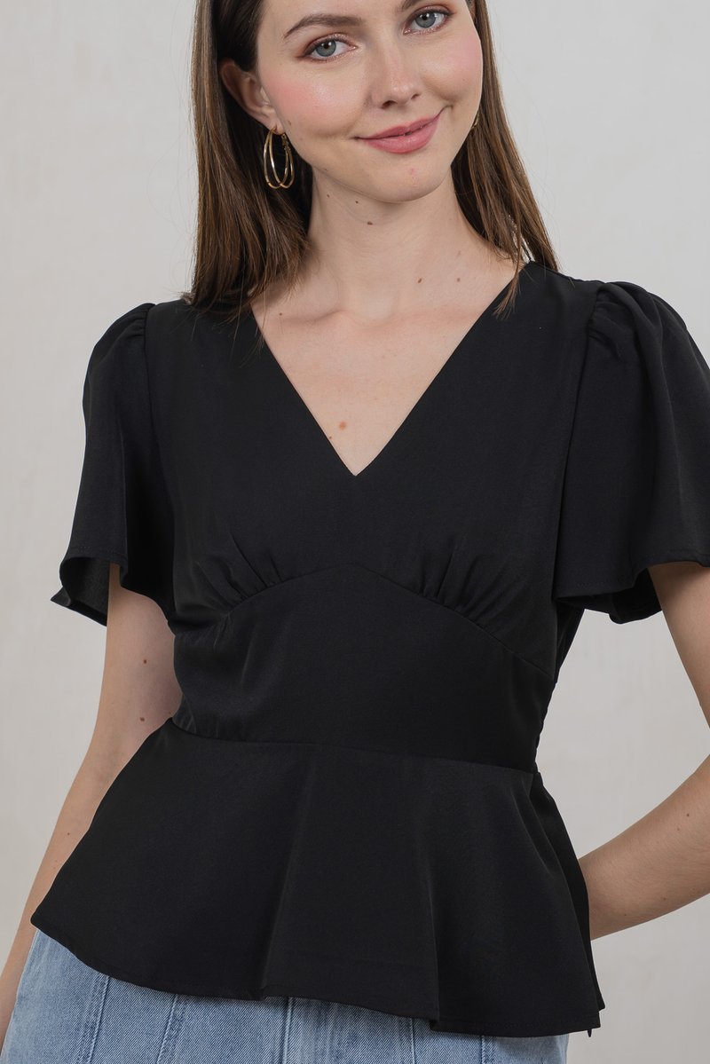 Kalisee Empire Waist Top In Black (XS)