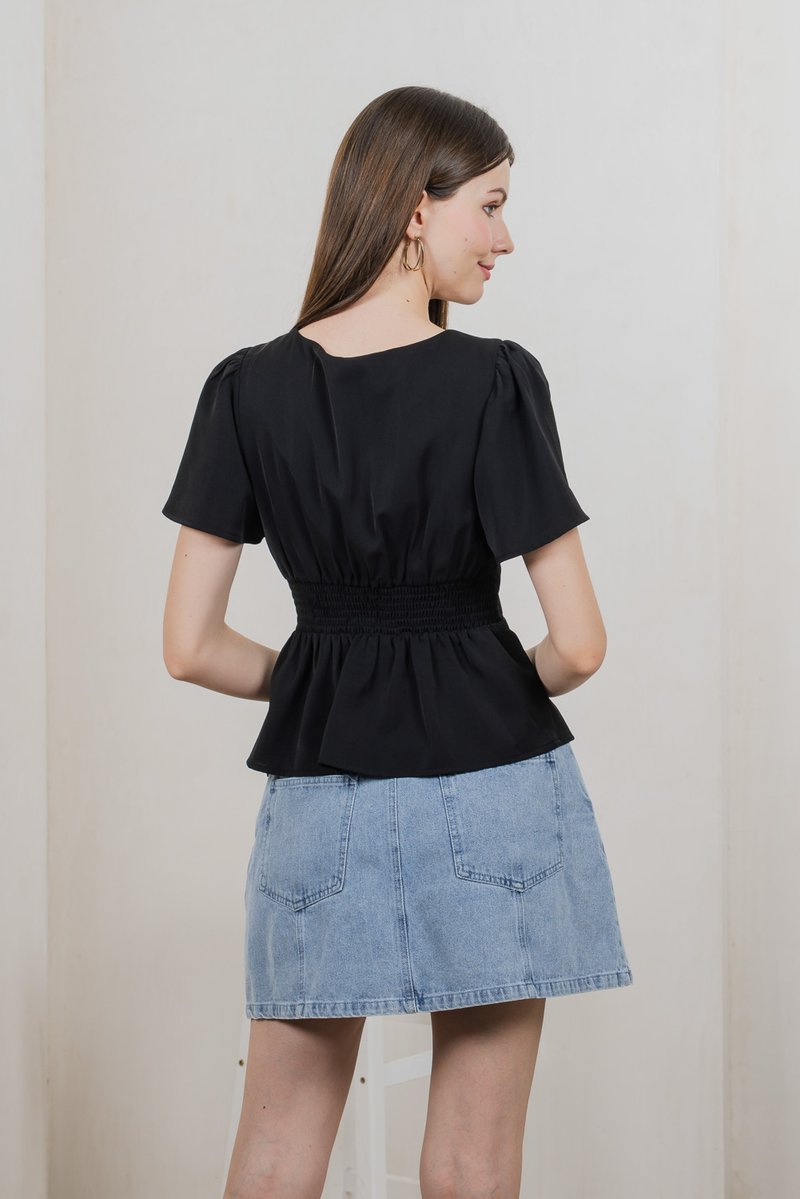 Kalisee Empire Waist Top In Black (XS)