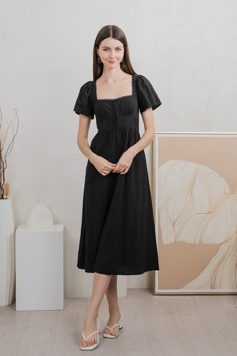 Tae Broderie Maxi Dress In Black