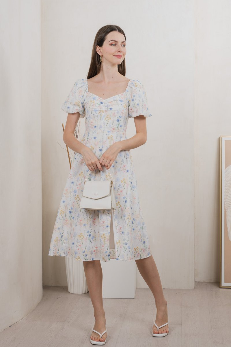 Symphony Floral Sweetheart Midi Dress (XS)