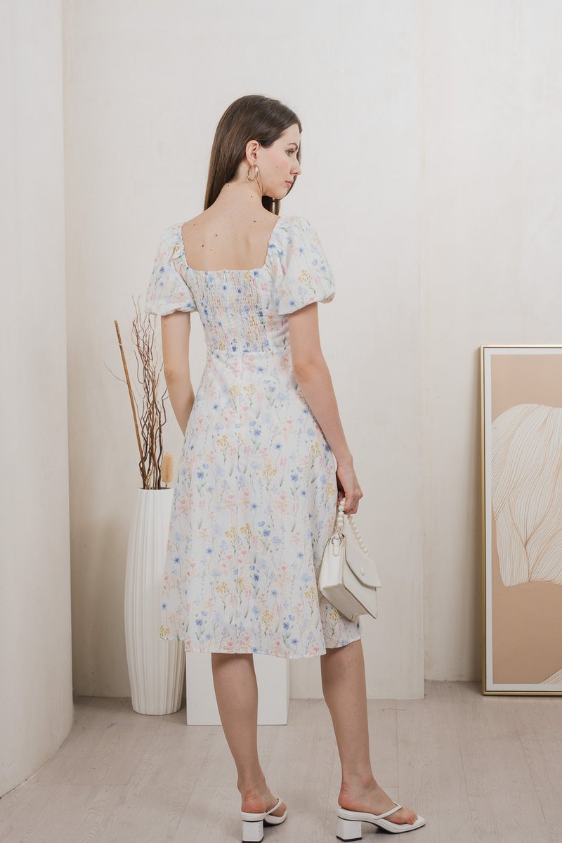 Symphony Floral Sweetheart Midi Dress (XS)