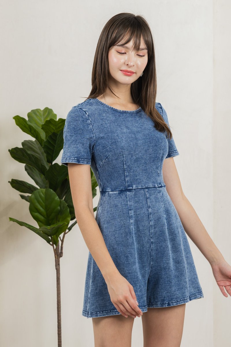 Rain Denim Romper (XS)