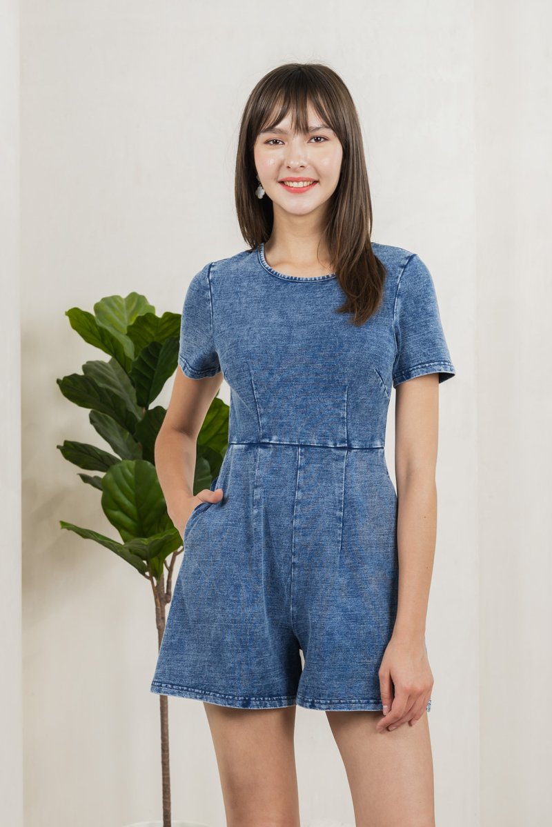 Rain Denim Romper (XS)