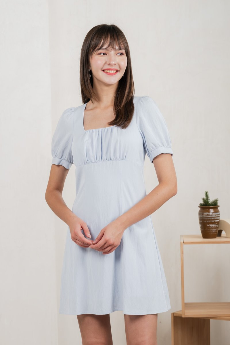 Winslet Ruched Dress In Blue