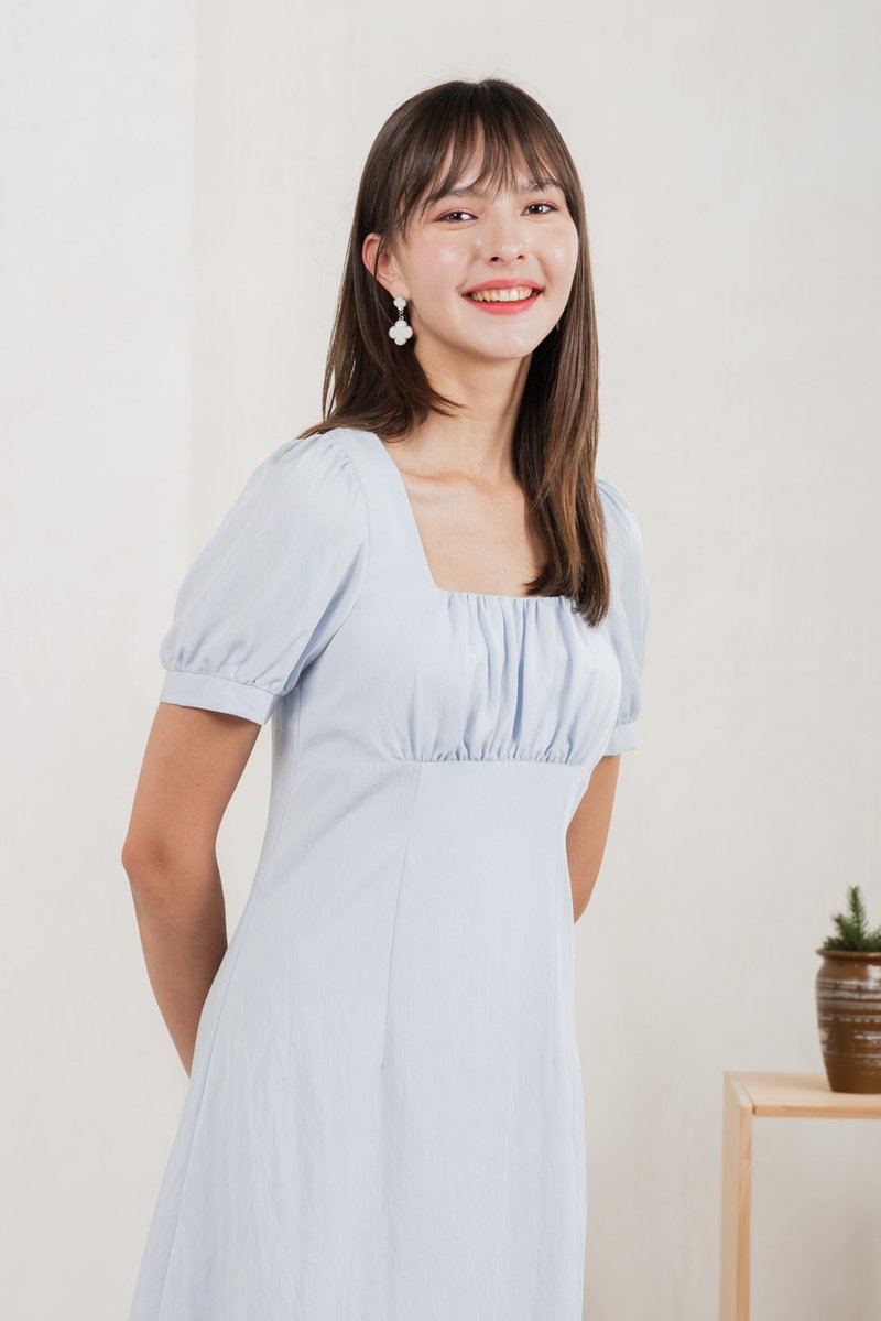 Winslet Ruched Dress In Blue