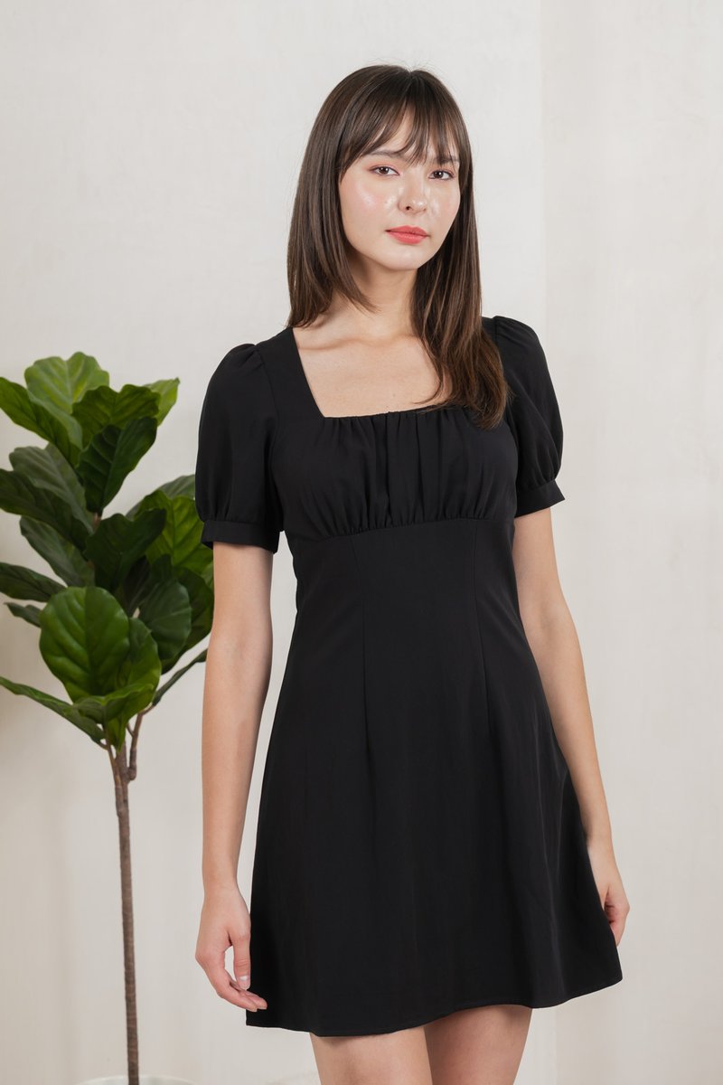 Winslet Ruched Dress In Black (XS)