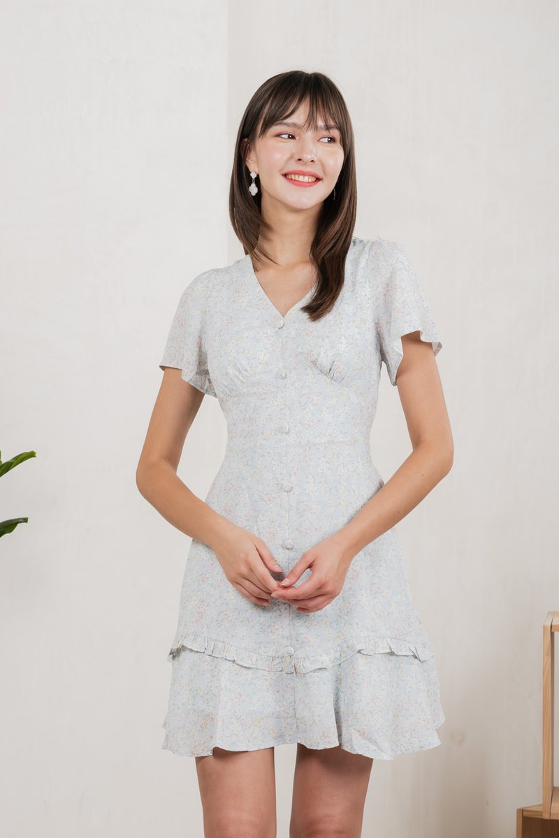 Camelia Floral Ruffle Dress (XS)