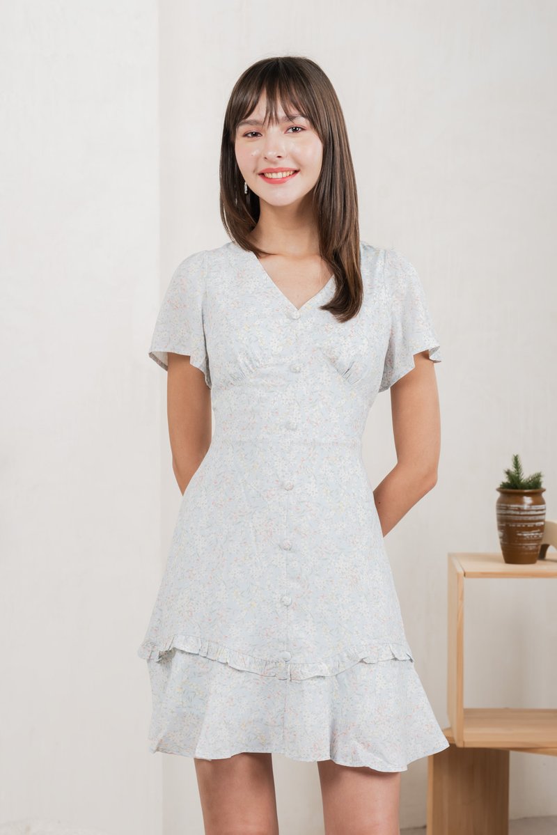 Camelia Floral Ruffle Dress (XS)